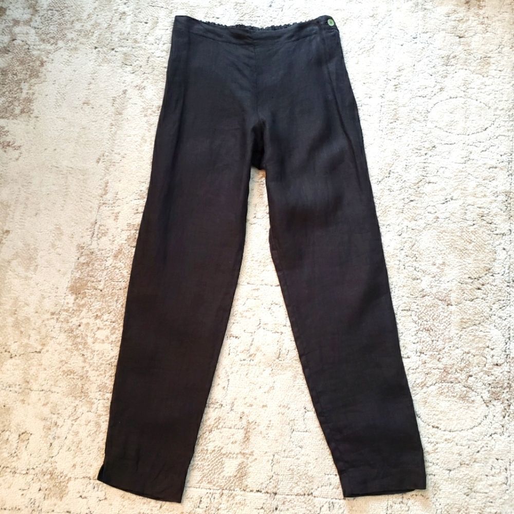 Banana Blue XSmall NWT Black 100% Linen High-rise Pants